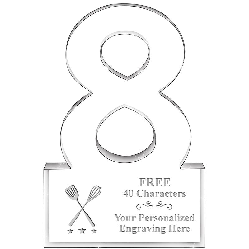 6" 8 YEARS OF SERVICE ACRYLIC