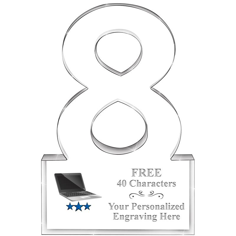 6" 8 YEARS OF SERVICE ACRYLIC