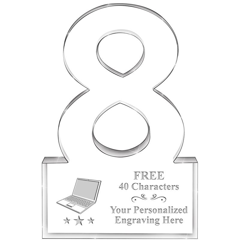 6" 8 YEARS OF SERVICE ACRYLIC