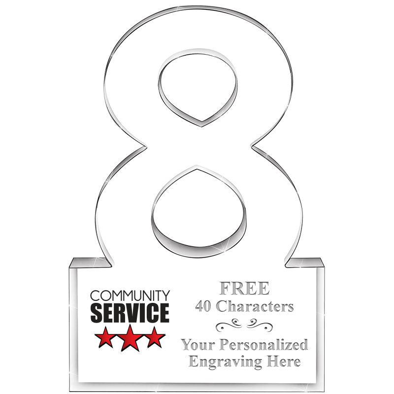 6" 8 YEARS OF SERVICE ACRYLIC