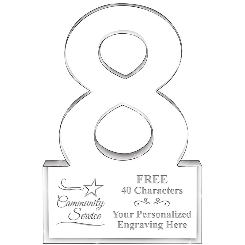 6" 8 YEARS OF SERVICE ACRYLIC