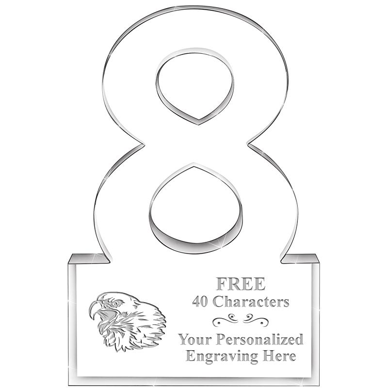 6" 8 YEARS OF SERVICE ACRYLIC