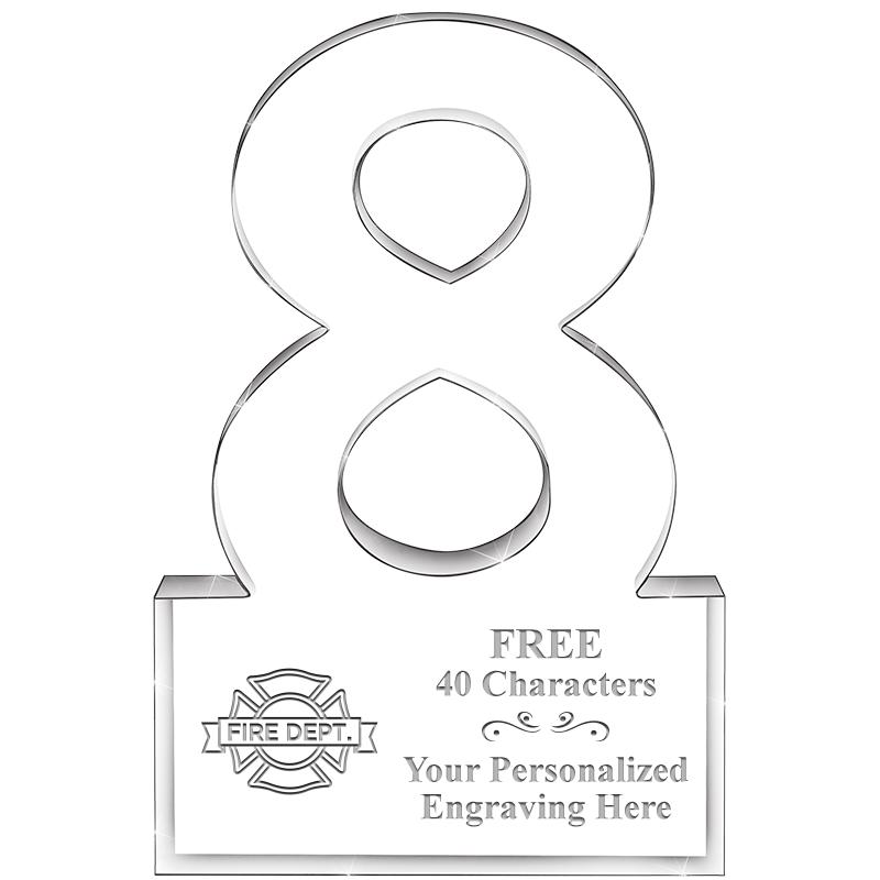 6" 8 YEARS OF SERVICE ACRYLIC