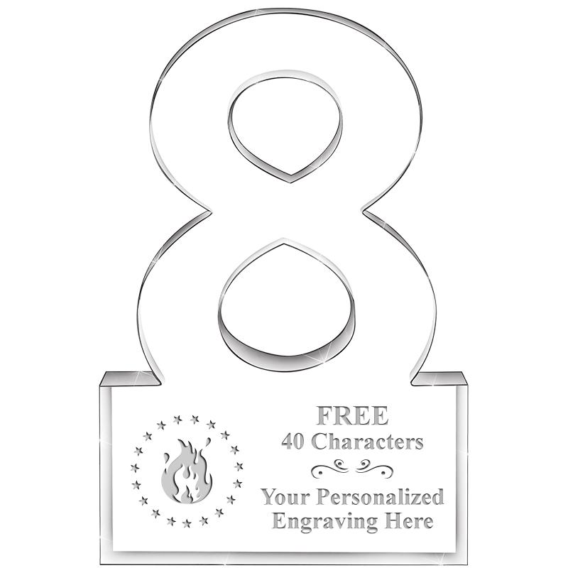 6" 8 YEARS OF SERVICE ACRYLIC