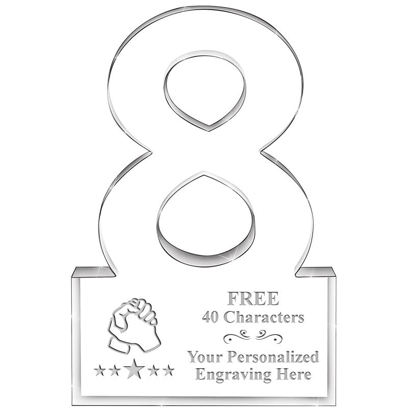 6" 8 YEARS OF SERVICE ACRYLIC