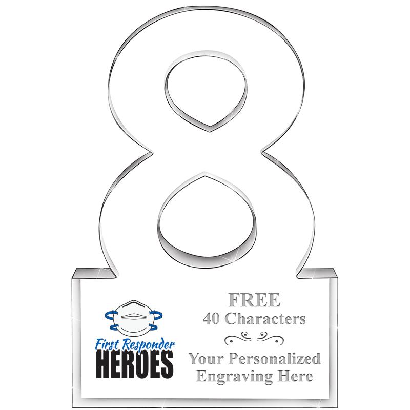 6" 8 YEARS OF SERVICE ACRYLIC