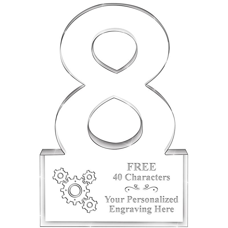 6" 8 YEARS OF SERVICE ACRYLIC