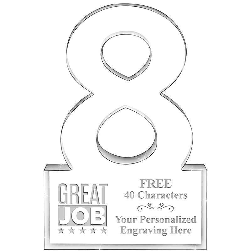 6" 8 YEARS OF SERVICE ACRYLIC