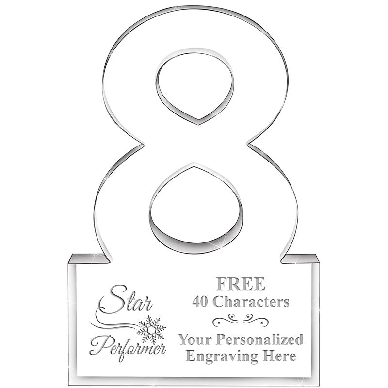 6" 8 YEARS OF SERVICE ACRYLIC