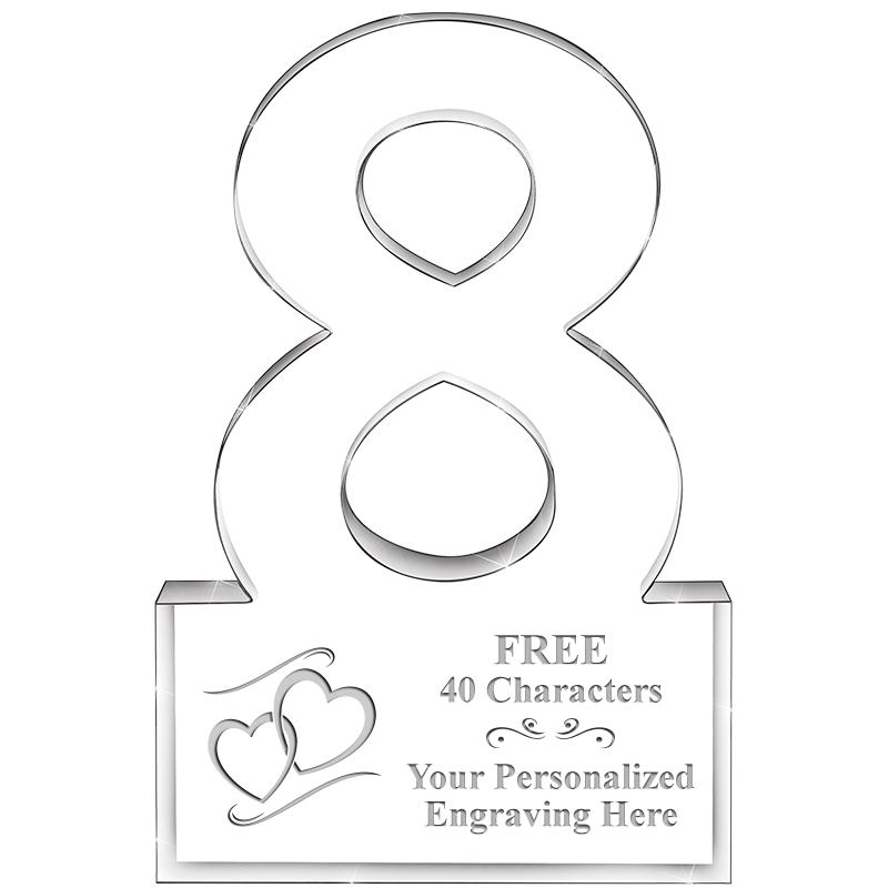 6" 8 YEARS OF SERVICE ACRYLIC