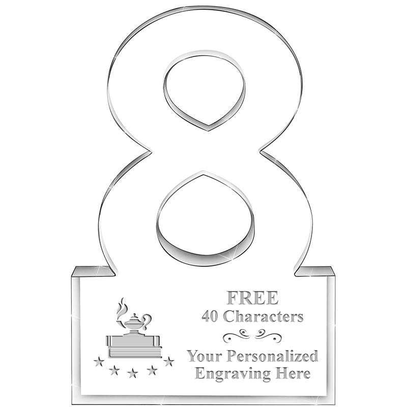 6" 8 YEARS OF SERVICE ACRYLIC