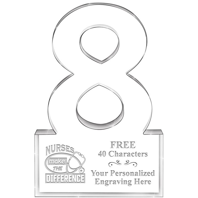 6" 8 YEARS OF SERVICE ACRYLIC