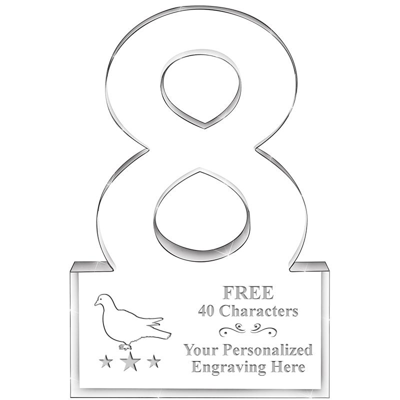 6" 8 YEARS OF SERVICE ACRYLIC