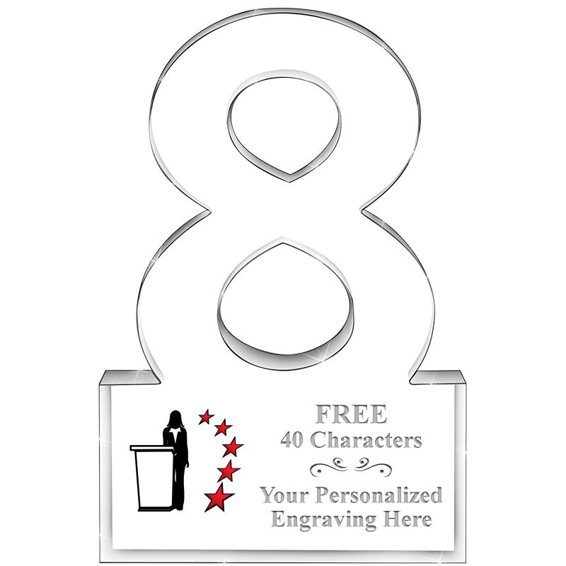 6" 8 YEARS OF SERVICE ACRYLIC