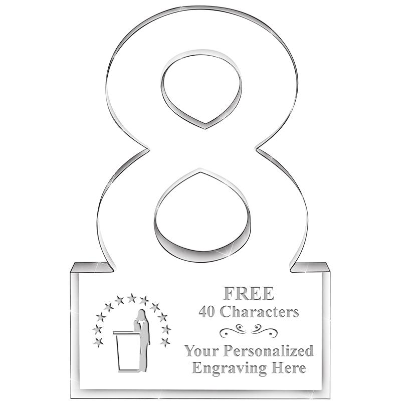 6" 8 YEARS OF SERVICE ACRYLIC