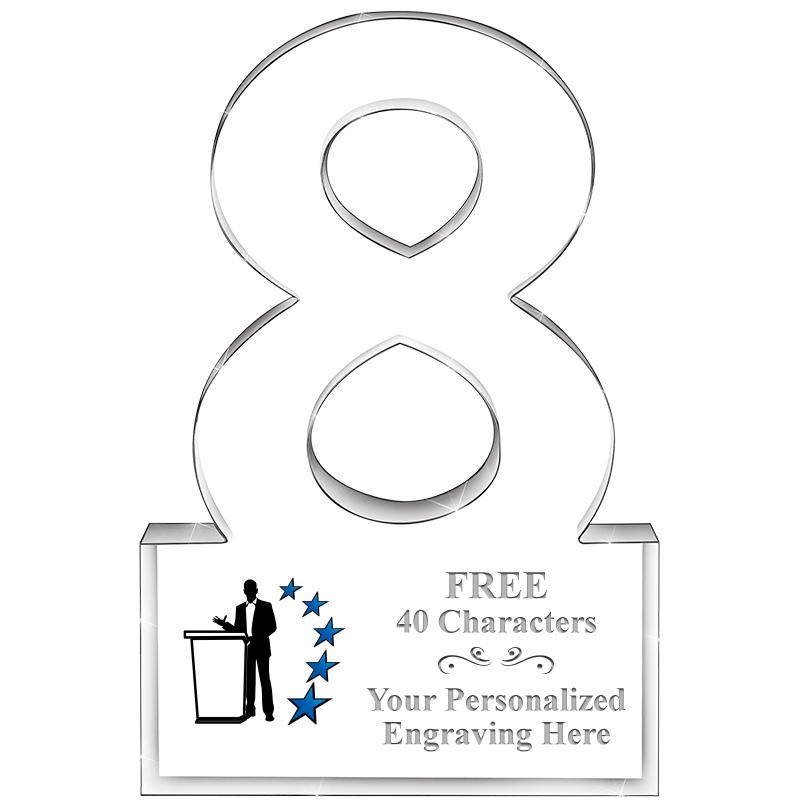 6" 8 YEARS OF SERVICE ACRYLIC