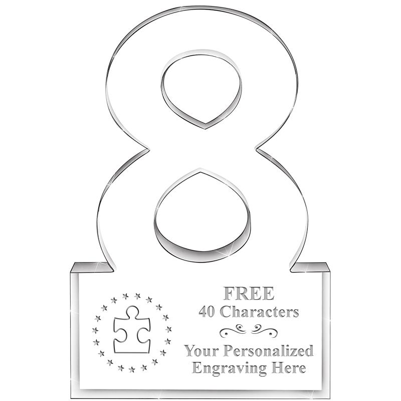 6" 8 YEARS OF SERVICE ACRYLIC