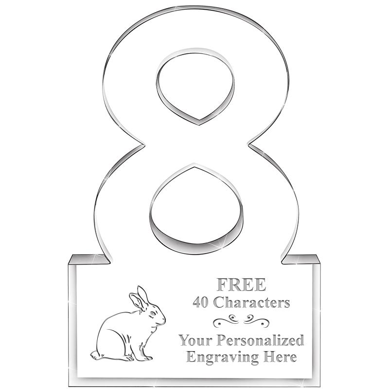 6" 8 YEARS OF SERVICE ACRYLIC