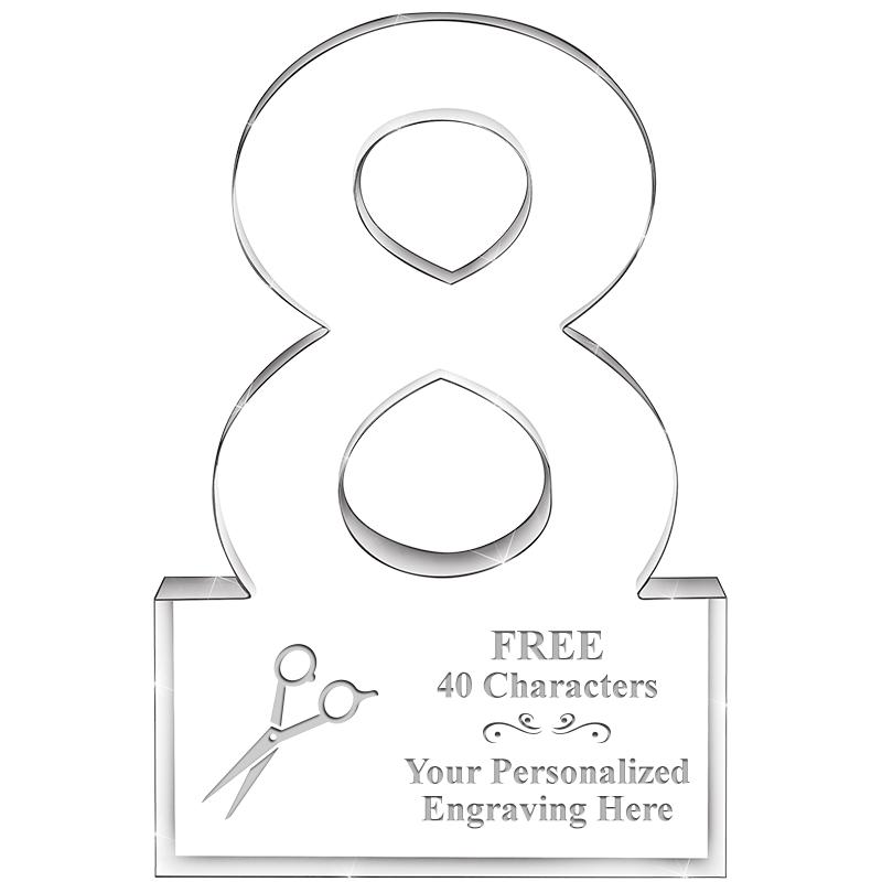 6" 8 YEARS OF SERVICE ACRYLIC