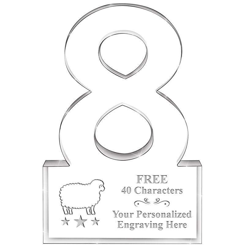 6" 8 YEARS OF SERVICE ACRYLIC