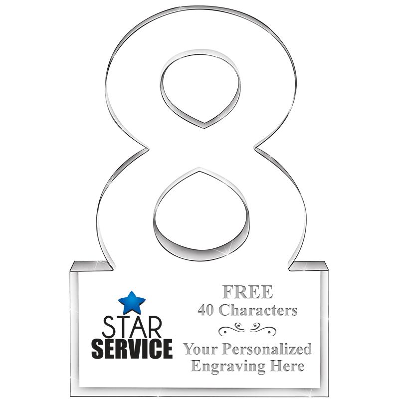 6" 8 YEARS OF SERVICE ACRYLIC