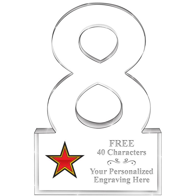 6" 8 YEARS OF SERVICE ACRYLIC