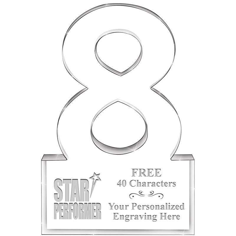 6" 8 YEARS OF SERVICE ACRYLIC