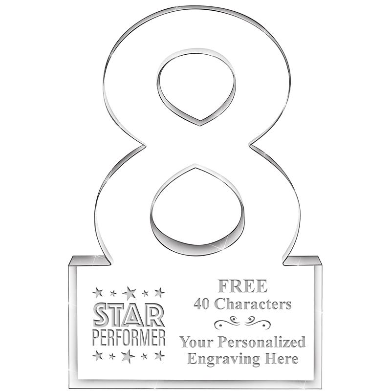 6" 8 YEARS OF SERVICE ACRYLIC