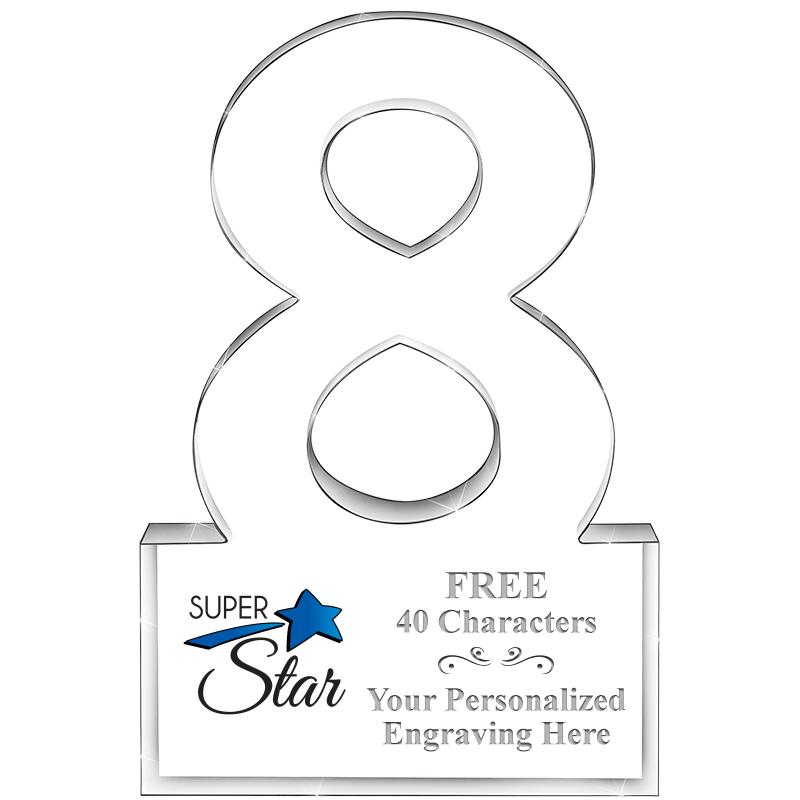 6" 8 YEARS OF SERVICE ACRYLIC