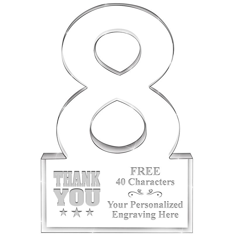 6" 8 YEARS OF SERVICE ACRYLIC