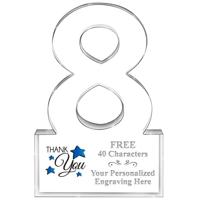 6" 8 YEARS OF SERVICE ACRYLIC