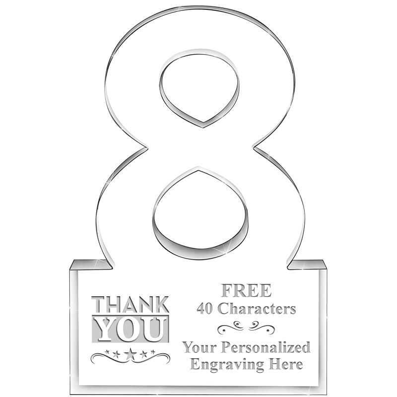 6" 8 YEARS OF SERVICE ACRYLIC