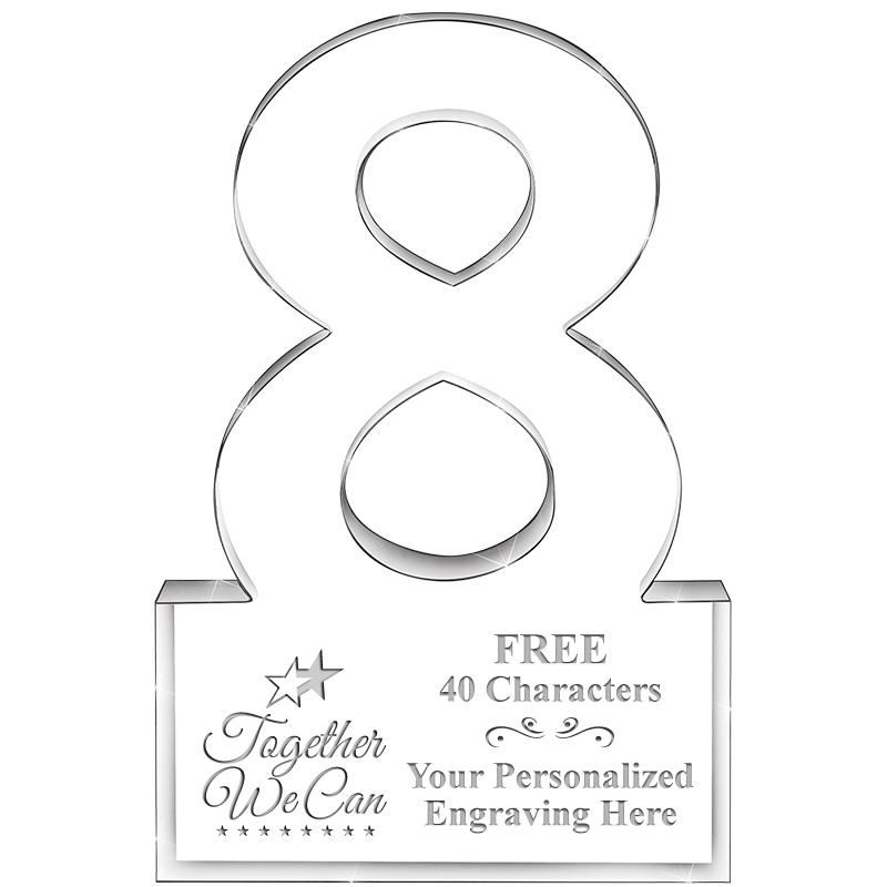 6" 8 YEARS OF SERVICE ACRYLIC