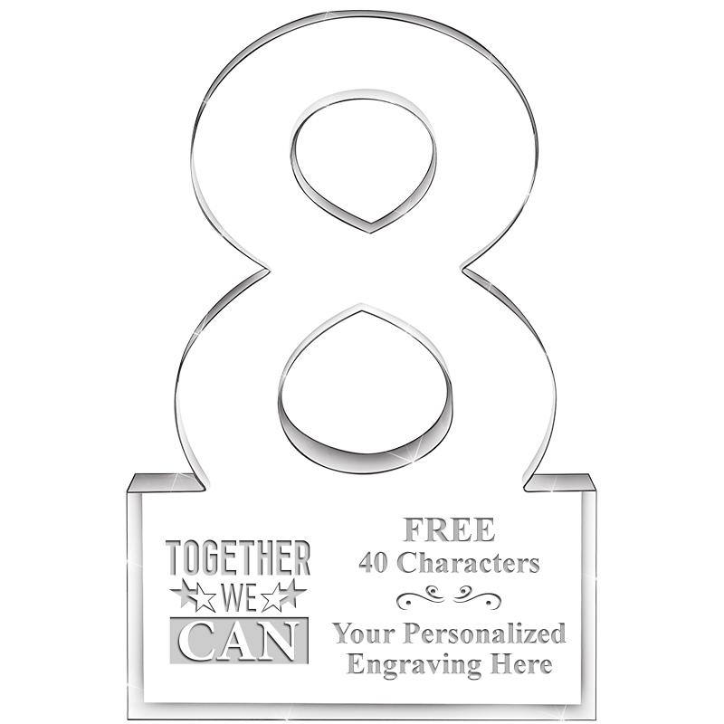 6" 8 YEARS OF SERVICE ACRYLIC