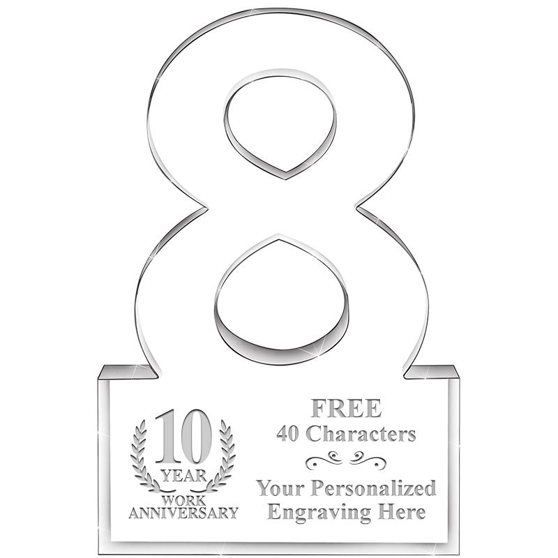 6" 8 YEARS OF SERVICE ACRYLIC