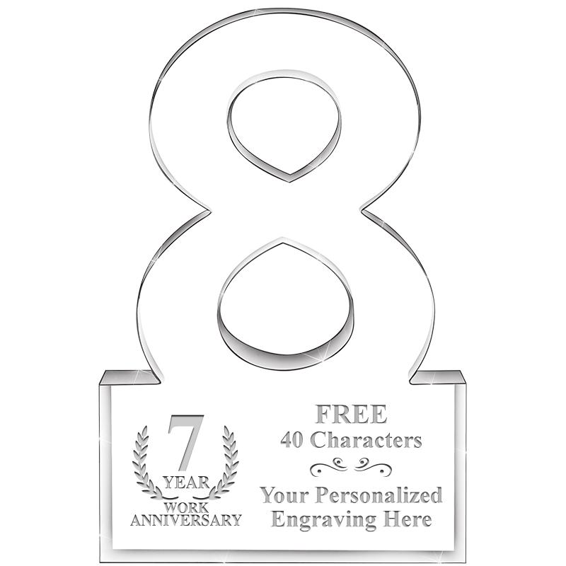 6" 8 YEARS OF SERVICE ACRYLIC
