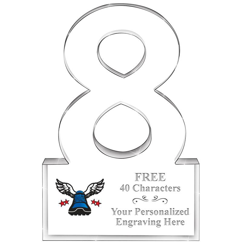 6" 8 YEARS OF SERVICE ACRYLIC
