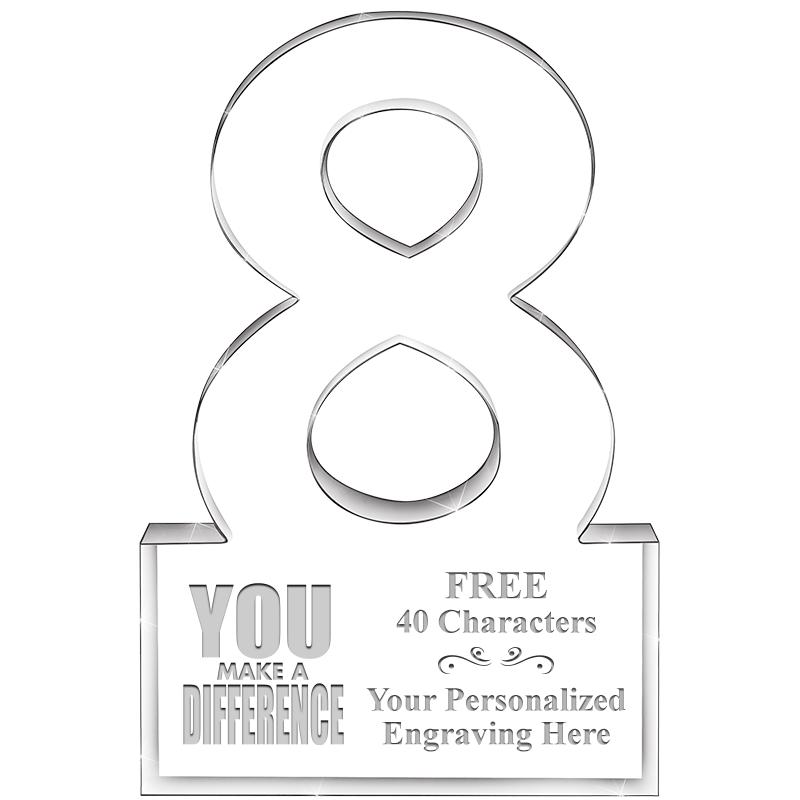 6" 8 YEARS OF SERVICE ACRYLIC