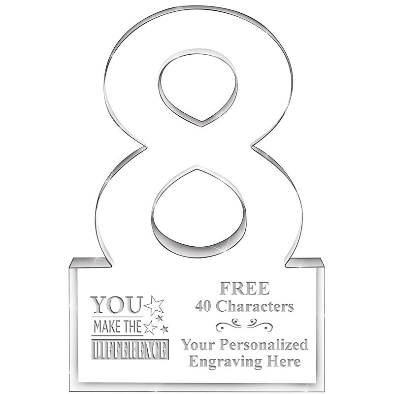 6" 8 YEARS OF SERVICE ACRYLIC