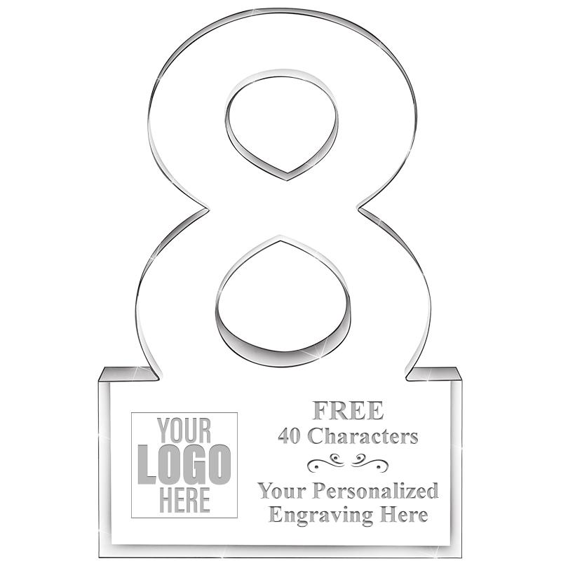 6" 8 YEARS OF SERVICE ACRYLIC