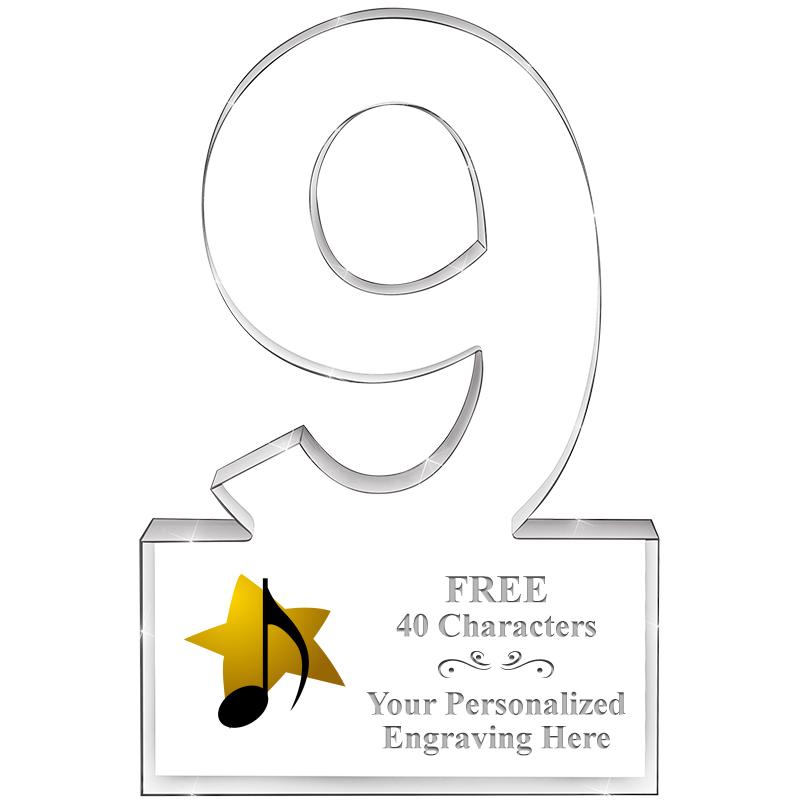 6" 9 YEARS OF SERVICE ACRYLIC