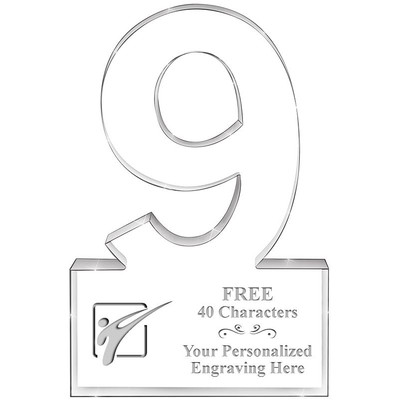 6" 9 YEARS OF SERVICE ACRYLIC