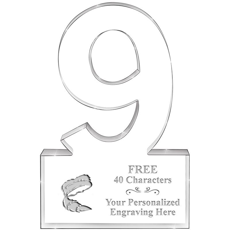 6" 9 YEARS OF SERVICE ACRYLIC