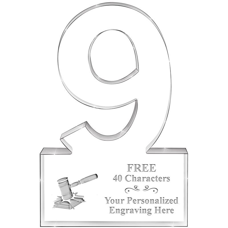 6" 9 YEARS OF SERVICE ACRYLIC