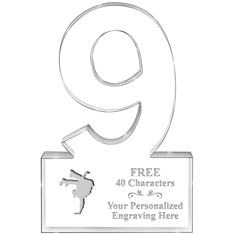 6" 9 YEARS OF SERVICE ACRYLIC