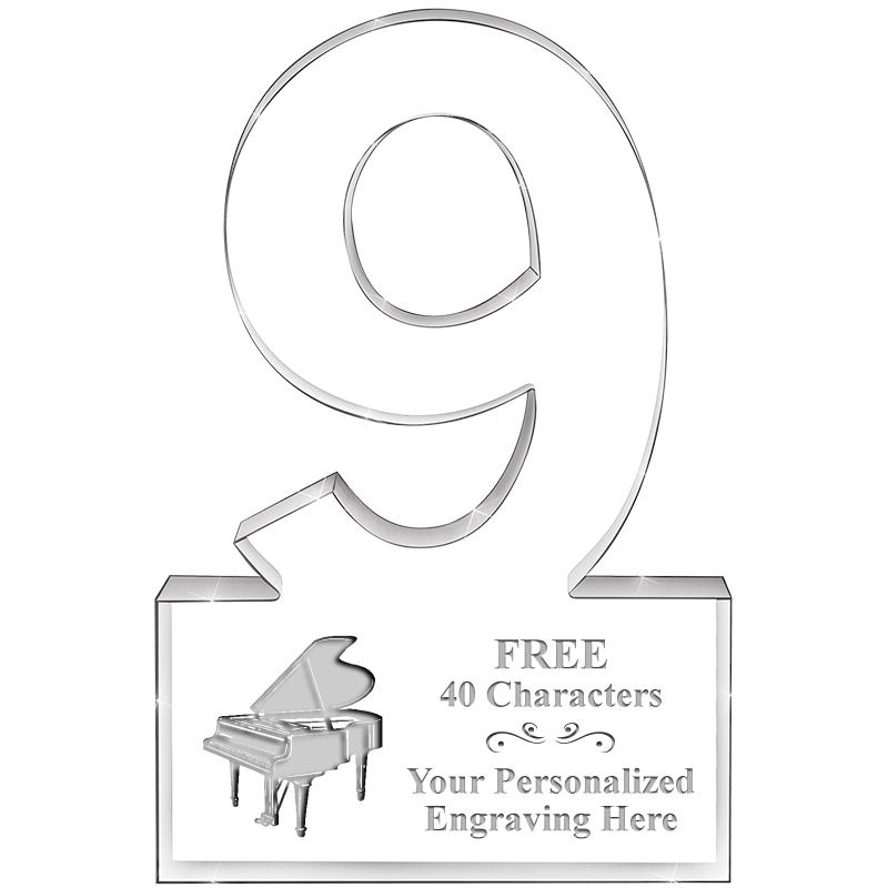 6" 9 YEARS OF SERVICE ACRYLIC