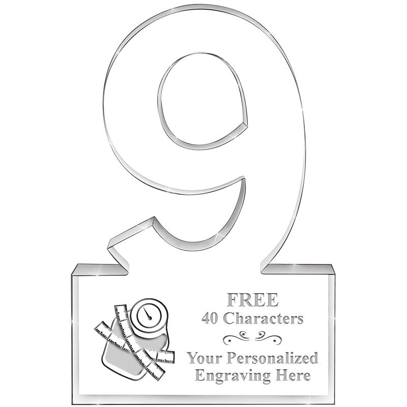 6" 9 YEARS OF SERVICE ACRYLIC