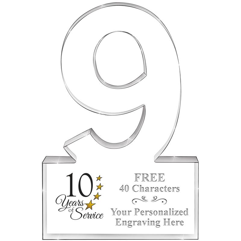 6" 9 YEARS OF SERVICE ACRYLIC