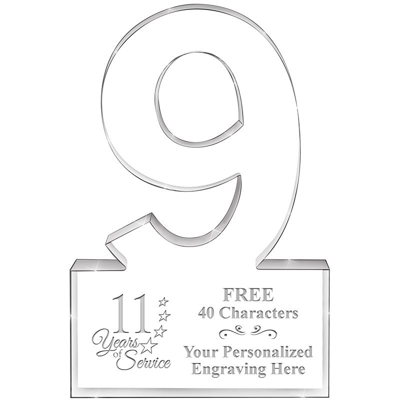 6" 9 YEARS OF SERVICE ACRYLIC
