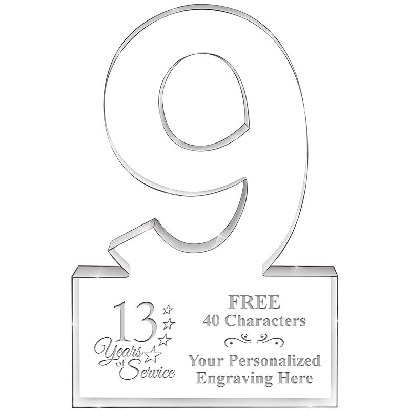 6" 9 YEARS OF SERVICE ACRYLIC
